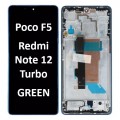 Xiaomi Poco F5 / Redmi Note 12 Turbo (5G) (2023) LCD touch screen (Original Service Pack) with frame [Green] 560003M16T00